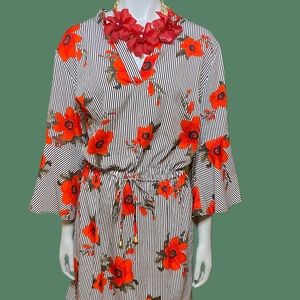 Rose/Stripe Dress 🔥